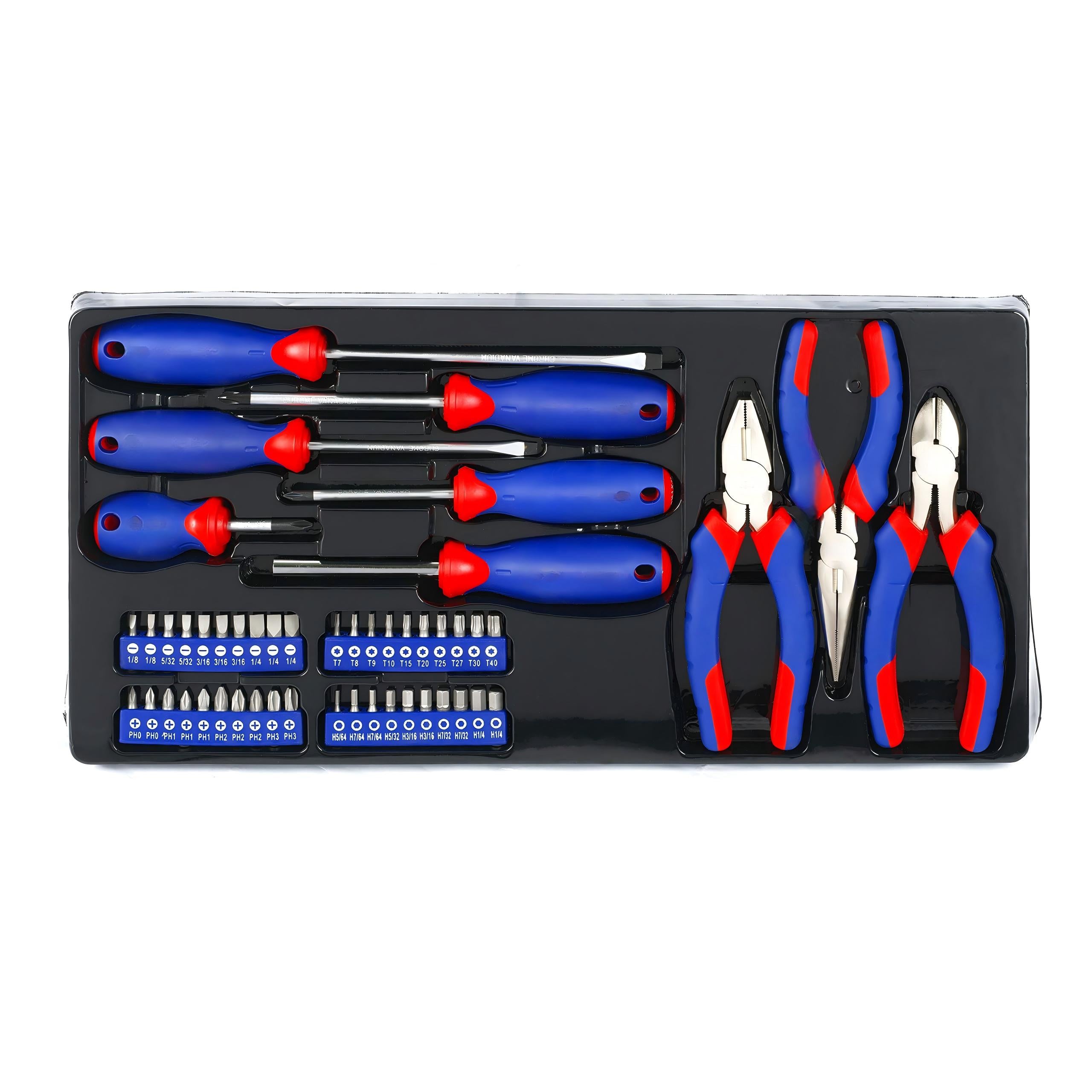 408-Piece Mechanics Tool Set, Chrome Vanadium Forged Tools, 3-Drawer Heavy Duty Metal Box
