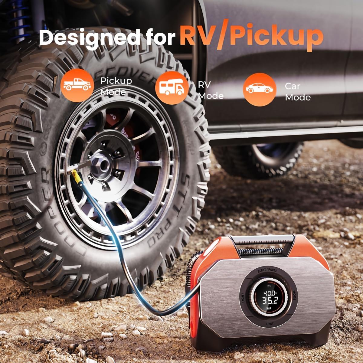 VORTEX S6 Tire Inflator Portable Air Compressor, Cordless Air Pump