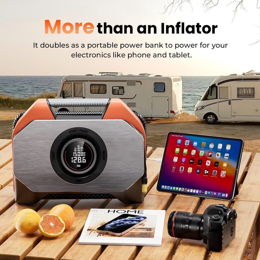 VORTEX S6 Tire Inflator Portable Air Compressor, Cordless Air Pump
