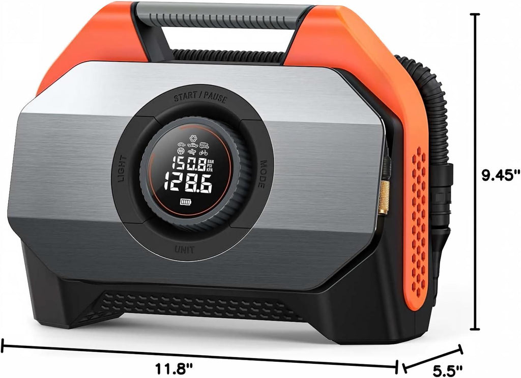 VORTEX S6 Tire Inflator Portable Air Compressor, Cordless Air Pump